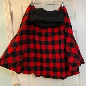 Buffalo plaid poncho